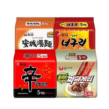 농심 신라면 10봉 + 안성탕면 10봉 + 너구리 10봉 + 짜파게티 10봉