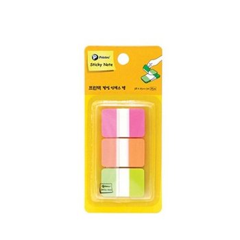 프린텍 팝업 인덱스 탭 형광 컬러 3색 점착식 메모지-WC41932