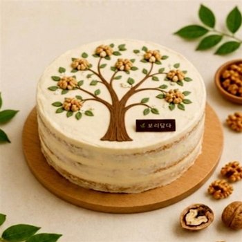 [건강나라] 수제 포토케이크 부모님 감동케이크 생일케이크 전국택배 보리담다 호두나무 케이크