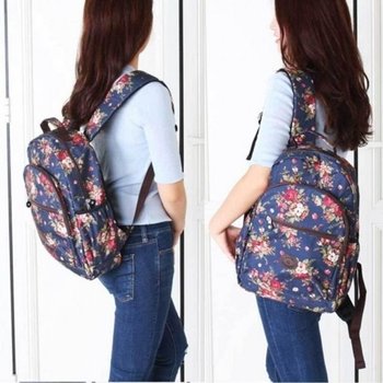 꽃무늬 백팩 여자 대학생 직장인 데일리 캐주얼룩 회 (WFG37VG)