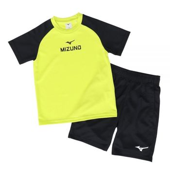 [해외] 미즈노 키즈 티셔츠 하프 팬츠 세트 32JGC41194 -블랙 옐로우 456100