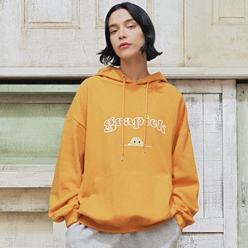 ㈜리오커머스 [당일발송/타임특가] 그라픽 스마일로고 오버핏 여성 후드티 후드 티셔츠 커플 빅사이즈 PIC_001