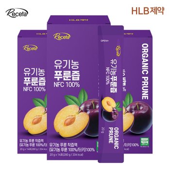 [HLB제약] 레세타 유기농 푸룬즙 NFC 100% 14포 X 3박스
