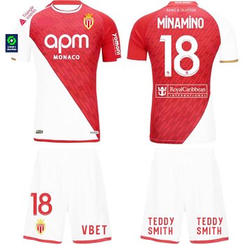 [해외] AS 모나코 홈 23/24 2023-2024년 모델 축구 유니폼 미나미노 사양 M