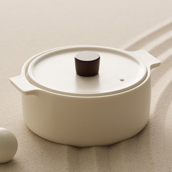 한국도자기 리한 루나스톤 IH 인덕션 무균열 뚝배기 18CM 화이트베이지