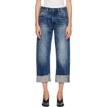 [해외] 알써틴 블루 커프 엑스보이프렌드 데님 진 R13WD111-D160E CASLON SELVEDGE BLUE
