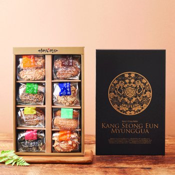 [강성은명과] 동백세트 (쇼핑백+보자기 포장) 프리미엄 전통과자 선물세트