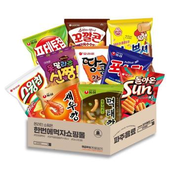 봉지과자 10종 각 1봉씩 / 먹태깡+새우깡+꼬깔콘+신짱+썬칩+스윙칩+땅콩강정+포 (S30670056)