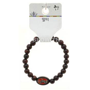 불교 WTQ775F9 기원 팔찌 벽조목 어린이 띠 합장주 염주 (말)
