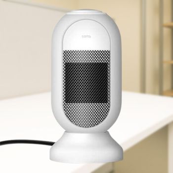 Coms 미니 PTC 히터 가정용 전기난로 발난로 과열방지 난로 소형 사무실 온풍기 보온