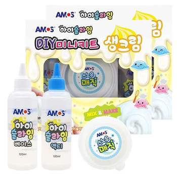 아이슬라임 미니 DIY키트 생크림 2P 베이스 액티 점토