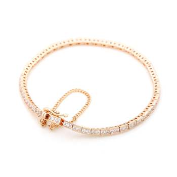 14K 302GID71 GP 큐빅 라인 베이직 골드 패션 팔찌