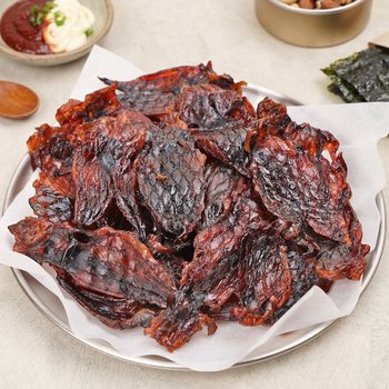 쫄깃 부드러운 조미 오징어 납작 한입 숏 다리 200g
