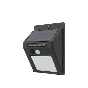 태양광 라이트 벽면설치 20LED-ON 스위치 Black 동작