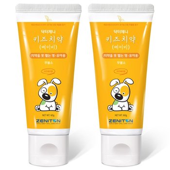 제니튼 닥터제니 불소 무첨가 키즈 베이비 치약 60g x2개 1세-4세