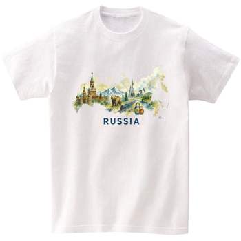 길단 반팔티 아시아핏 USA핏 세계지도 Russia 수채화 AI 이미지