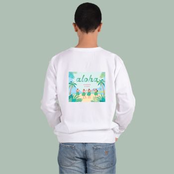 맨투맨 흰색 알로하 하와이 호놀룰루 마우이섬 hawaii