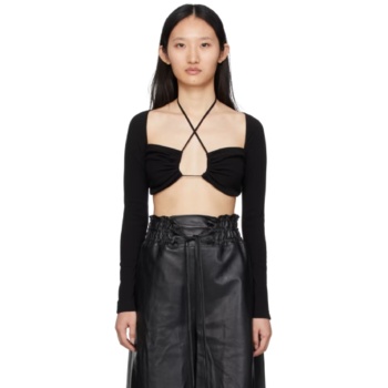 Rosetta Getty 블랙 크롭 티셔츠 11224CH260 TP839478730