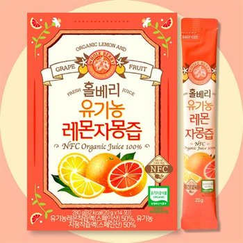 홀베리 유기농 레몬자몽즙 14포 x 1박스 (33572307)