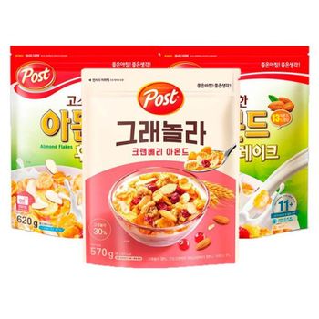 포스트 아몬드후레이크620gx2개+그래놀라크랜베리570g[35753538]