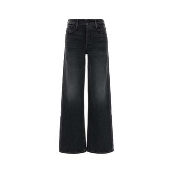 MOTHER Black stretch denim wide leg jeans 12178515 SYS