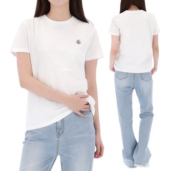 오늘출발 26SS 몽클레어 로고 패치 반팔 티셔츠 성인사이즈 8C00034 89AT9 WHITE-AK