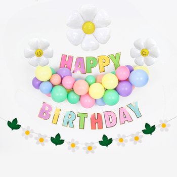 파티쇼 데이지 플라워 파티 가랜드 잎사귀 생일 이벤트 축제 플라워 장식