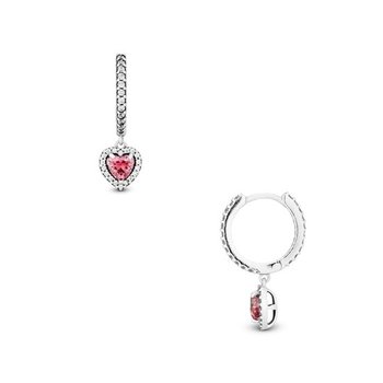 291445C01 스파클링 할로 하트 후프 귀걸이