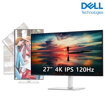 DELL S 27 모니터 S2725QC 4K UHD IPS 120Hz USB-C 피벗 스피커 3년품질보증