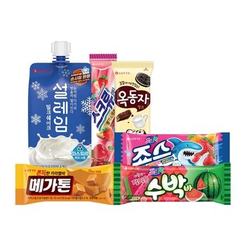 설레임 밀크 x5 +(죠스바+수박바+스크류바+옥동자+메가톤바) x3