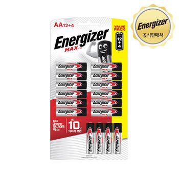 에너자이저 알카라인 맥스 건전지 AA 12입+4입 + AA 12입+4입[34473845]