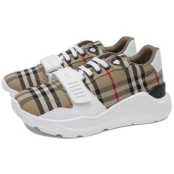 남성 아카이브 베이지 체크 스웨이드 레더 스니커즈 8048577 40845662