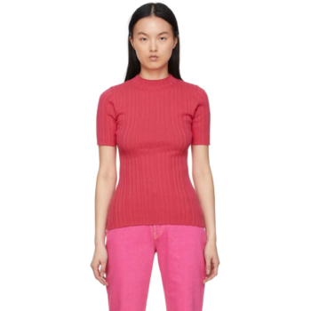 25 FW ANNA QUAN 핑크 콜레트 티셔츠 221542F110005