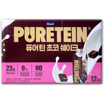 코스트코 매일 퓨어틴 초코 쉐이크 3960ml(330ml x 12개) 단백질 23g 음료..[36068533]