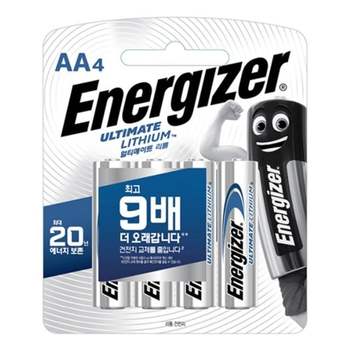 (에너자이저) 536XOK53 얼티메이트 리튬 건전지 AA L91BP4 4개입 갑(12개입)
