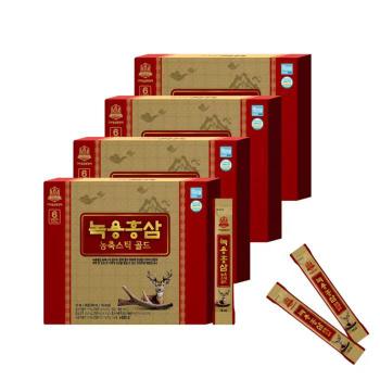 고려홍삼중앙회 녹용홍삼농축스틱골드 30포 x 4박스 (쇼핑백포함) (S46613370)
