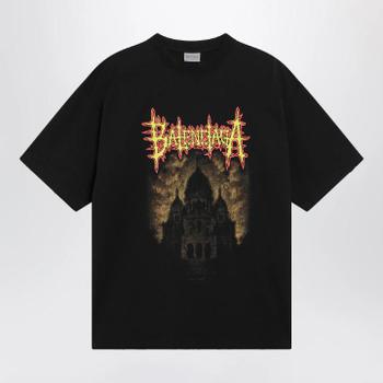 BALENCIAGA Black oversized T shirt with logo print 764235TUVE4/XM_BALEN-1000_323-M TP87362