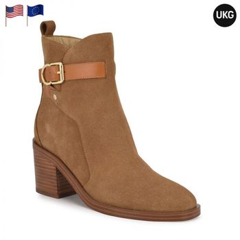 [해외] 나인웨스트 파피토 레더 테일러드 부츠 내추럴 스웨이드 여성