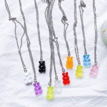 비즈  564ILE99 크리스탈 하리보 곰돌이 젤리 태연 우정 목걸이