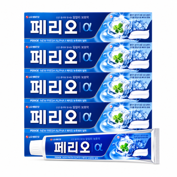 LG생활 페리오 충치 뉴후레쉬 알파 치약 150g x5개