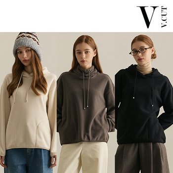 브이컷 여성 소프트 플리스 풀오버 3종