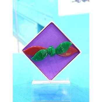 로뎀 세이브존05 프랑스 더블 리본 스몰 포인트 자동핀(레드그린) RDD24030093 (S16334300)