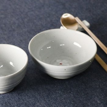 꽃 LSFG2041 고백자 국산 도자기 공기대접 세트
