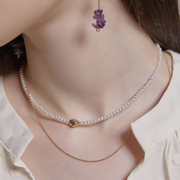 [조유리,레드벨벳 조이,홍수현 착용]코이 펄 레이어드 목걸이 진주