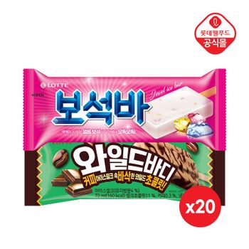 롯데 보석바 80ml 20개 + 와일드바디 70ml 20개[36262617]