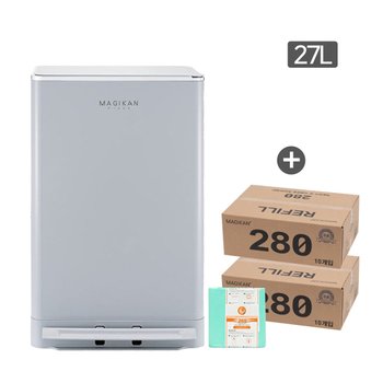 매직캔 휴지통 쓰레기통 크롬히포 271L 그레이 (추가 280R10B+280R10B)