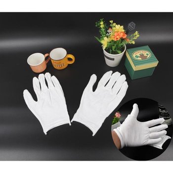 운전 장례식 결혼식 행사용 흰색 면장갑 2P 중형 (11732623)