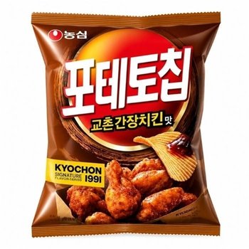 [웰빙창고] 농심 포테토칩 55g 교촌간장치킨 7개 + K양념치킨 7개