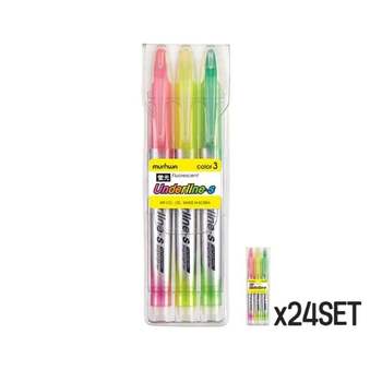 부품 (문화) 언더라인S 형광펜 3색x24세트 Under line-S