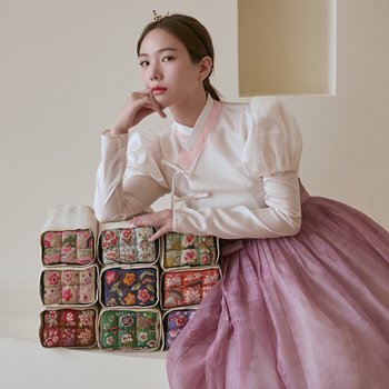 [스튜디오 혜온] 줄리엣 소매 저고리와 라벤더 허리치마